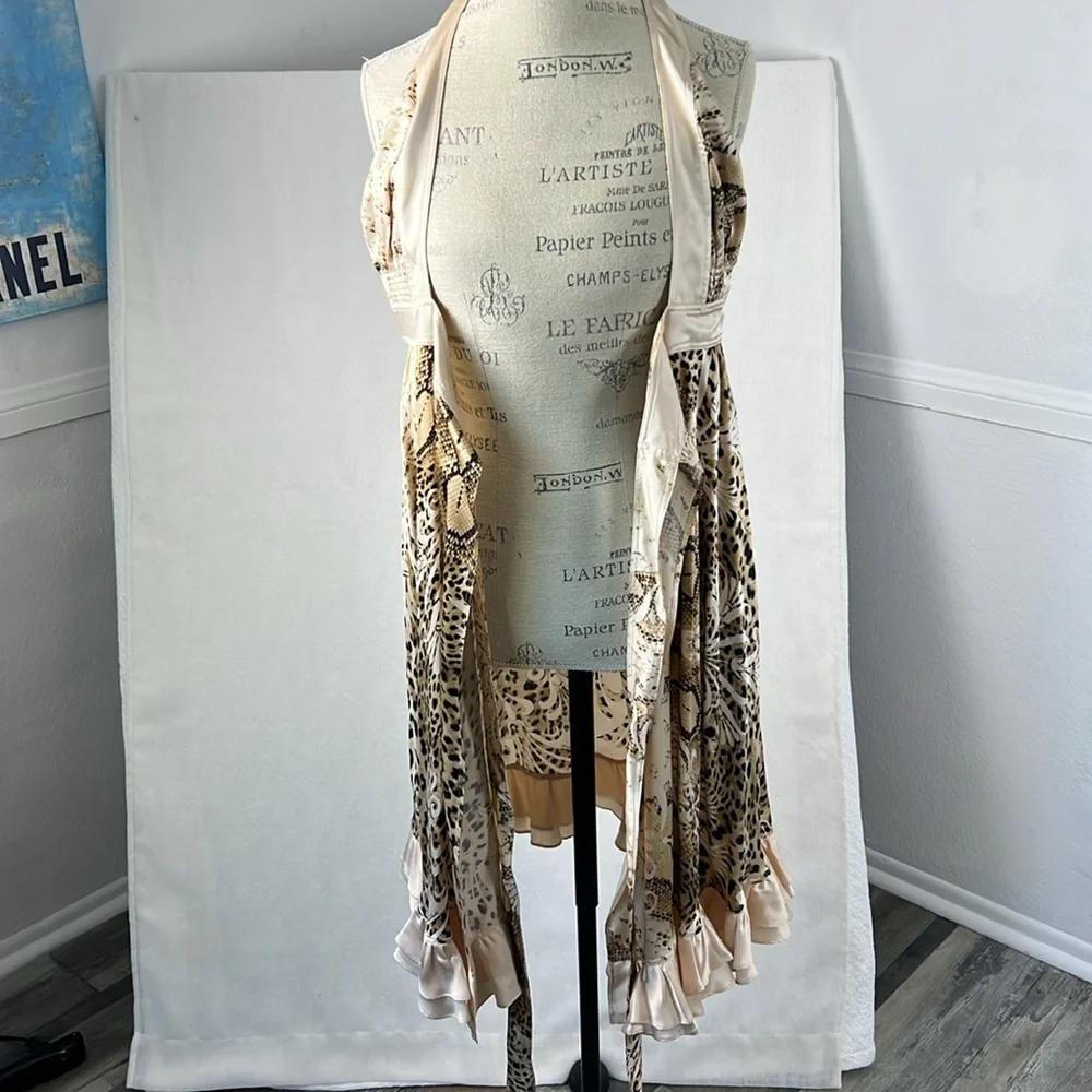 Roberto Cavalli Vintage Like New 100% Silk Leopard Print Wrap dress Sz.38 XS /S - Picture 6 of 13